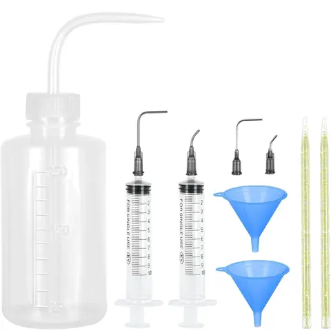 11pcs Snow Globe Tumbler DIY Kit Set - 8.45 oz (250ml) Large/High-Capacity Solution, Lid, Bottle, Large Funnel, Easy Degassing Supplies, Syringe, Pokey Stick, Glitter, Metal Tools for Home Improvement Building Projects