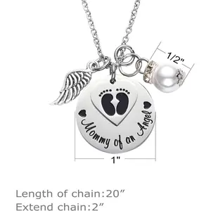 Miscarriage Gifts For Mothers Memorial Necklace For Mommy of an Angel Sympathy Wing Gift