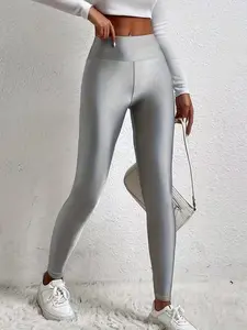 Women's High Waist Fit Leggings, Casual Comfy Breathable Skinny Pants for Daily Wear, Ladies Bottoms for All Seasons