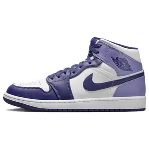Jordan Air Jordan 1 Mid Blueberry Men's Retro Basketball Shoes with Durable Upper Verifiable, with credentials and supporting global authentication