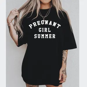 Summer Statement Maternity Tee – Bold Black Pregnancy Announcement Shirt for Moms-to-Be