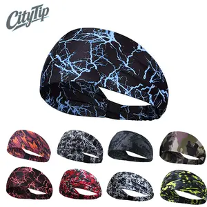 Wide Sport Headbands For Men Women, Cool Camo Lightning Print Sweat Absorbing Sweatbands, Non Slip Elastic Workout Headbands For Basketball Football Cycling Running Yoga Gym Daily Wear