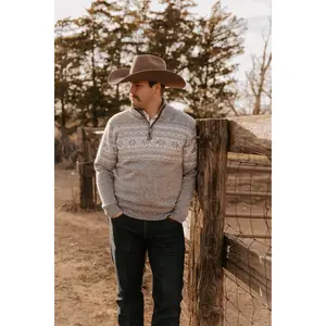 Aztec Print Men's Quarter-Zip Sweater