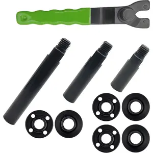 5/8"-11 Angle  Extension Shaft Connecting Rod with  Adjustable Spanner Wrench Flange Nut kit  Polisher Airway Buff Extender Rotary Extension Kit (Normal Black 3" & 4" & 5.5")