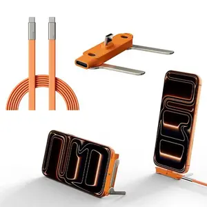240W USB C Adapter with Hidden Phone Stand, 2-in-1 Fast Charging Connector