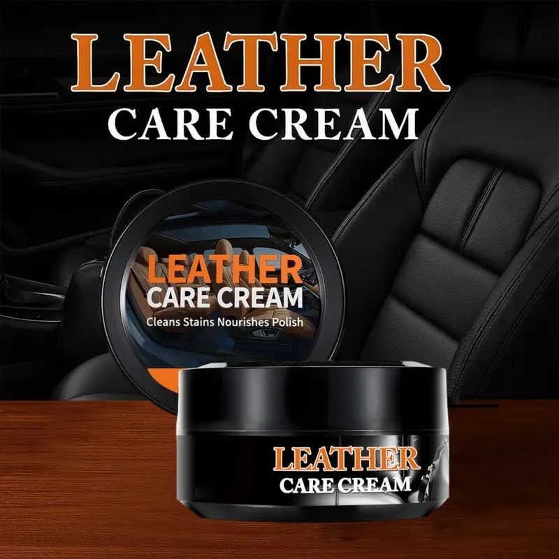 Car Leather Care Cleaning Cream for Interior, Leather Bags, Shoes – Multipurpose Use