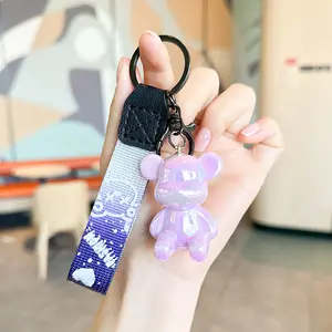 for Cadillac 6 Button Smart Keys Case Proector Accessories TPU Soft Bling Keychain White Silver Girly Cute for Cadillac Escalade ESV 2015-2020