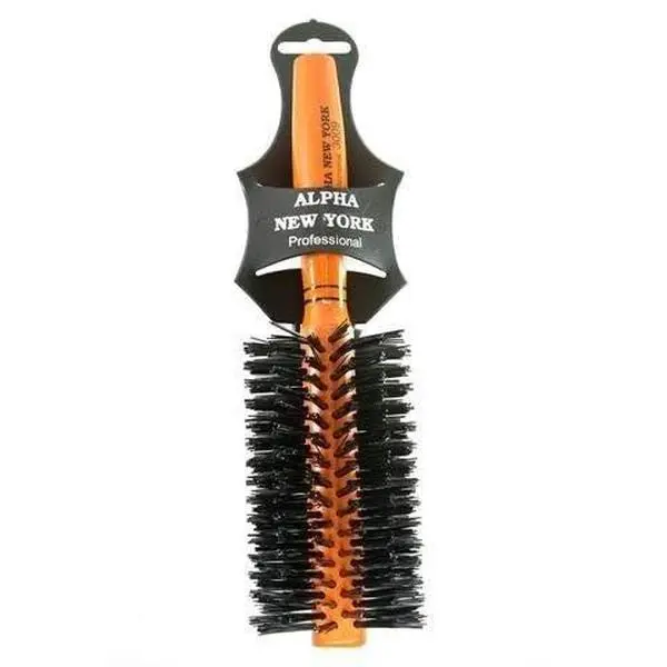 Alpha New York Professional Styling Round Brush Nylon (Orange) #3009 - Lightweight, 50g, Round Brush for Waves and Curls, Made in USA