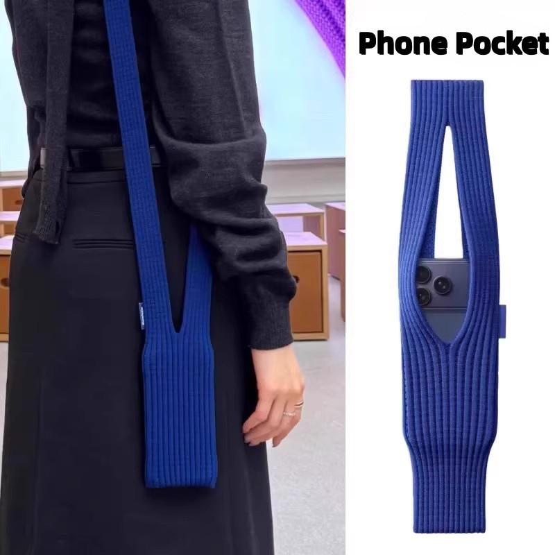 Knitted Phone Bag Anti Loss Fashionable Folding Phone Bag,Phone pocket handbag, phone hanging rope