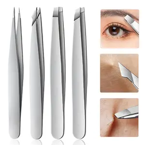 Tweezers for Women Facial Hair,Stocking Stuffers 4 Pack Tweezers for Eyebrows,Tweezer Set for Ingrown Hair, Plucking Daily Beauty Tool for Gifts