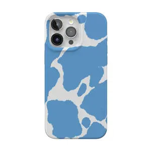 Casely iPhone 15 Pro Max Case | Current MOOd | Light Blue Cow Print | Compatible with MagSafe | Classic Ultra Thin Design
