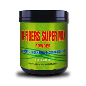 FIBRA 18 Super MAX Powder – 400g – 18-Fiber Blend with Senna, Flaxseed, Prune, Apple & More – Dietary Supplement for Digestive Cleansing & Detoxification, Unflavored – Natural Digestive Support