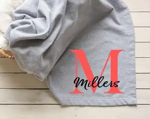 Customized Soft Blanket, 50x60 in, Personalized with Initial and Name, Name Display Throw for Bedding & Linens