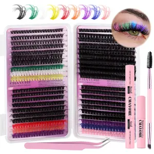 Lash Clusters DIY False Eyelash Extension Kit Single Cluster Lashes 782 Clusters Dense & Curled Includes Eyelash Adhesive