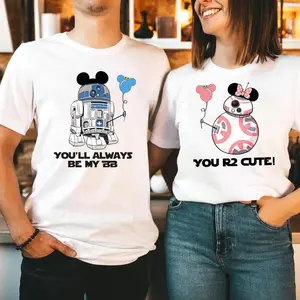 Couple Matching R2D2 BB8 Couple Shirts, Couple Shirt, Mom Dad, Honeymoon Shirt