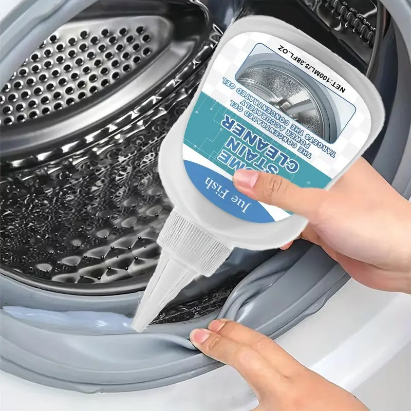 3.38 Oz/Bottle Washing Machine Cleaning Gel, Black Stain Remover. Effectively Removes Stubborn Stains And Black Spots. Suitable For Cleaning Kitchens, Bathrooms, Toilets, Refrigerators, And Washing Machines. Removes Grease And Dirt
