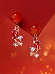 Koi Fish Earrings for Women, Year of Snake Ear Studs, New Year Lucky Jewelry, Traditional Chinese Zodiac Accessories