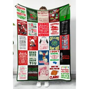 National Lampoon's Christmas Vacation Movie Fleece Blanket, Christmas Vacation Retro Movie Blanket, Clark Griswold Family Christmas Blanket