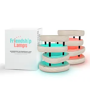 Mid-Century Design Friendship Lamp — White & Black Finish | Retro Wi-Fi Touch Lamp for Connection