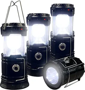 4‑Pack Collapsible LED Camping Lantern, Lightweight Waterproof, Solar & USB‑C Rechargeable Flashlight, Survival Gear for Memorial Day & Father’s Day Gifts, Indoor Outdoor Emergency Light for Power Outages & Hiking