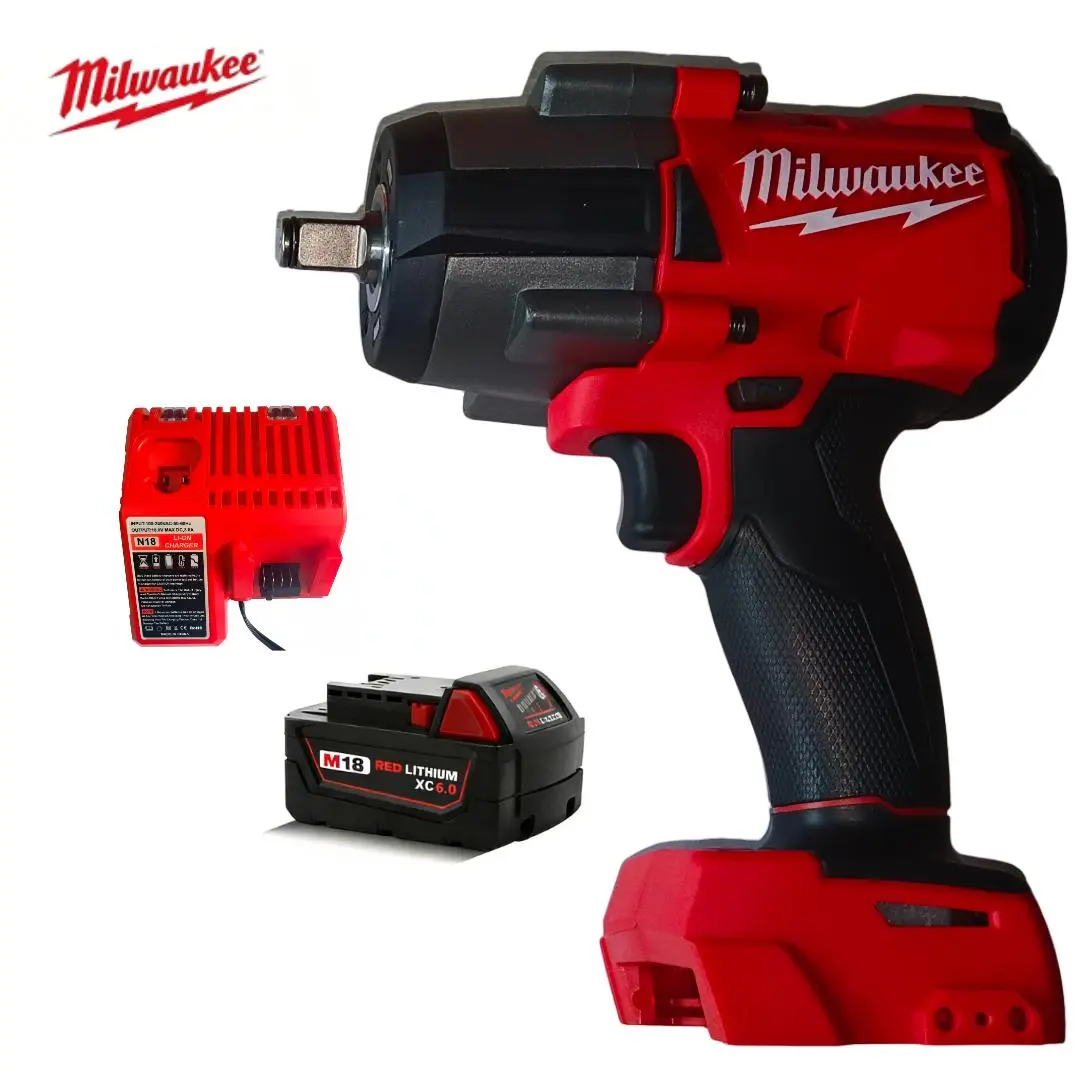 Milwaukee Tools M18 Fuel Impact Wrench, 1000Nm High Torque 3500 RPM Brushless Cordless, 1/2" Drive Steel Shaft (Black+Red, No Battery) - 18V Battery Compatible, for Mechanics, Car & Truck Repair, Brushless Cordless Ratchet Multitools & Accessories, 1/2" D
