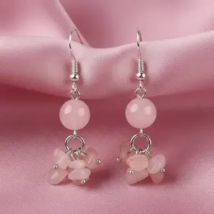 Natural Gemstone Chip Dangle Earring - Handcrafted