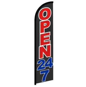 Open 24/7 Windless Banner Flag