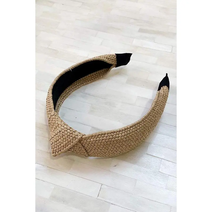 Knotted Tan Woven Headband