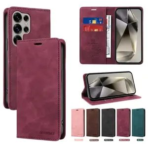 Fin RFID BLOCKING Magnetic Flip Leather Wallet Case For Samsung S26 S25 S24 S23 S22 S21 S20 FE Pro Plus Ultra Edge | Premium Case