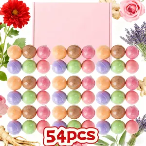 [54pcs/12pcs/6pcs]Handmade Bath Bombs Gift Set for Women, Body Cleansing Products, Natural Essential Oils for Moisturize Dry Skin. Create a Spa Day with Fizzing Bubbles & Relaxing. The Perfect Self Care Kit & Birthday, Christmas Gift for Mom or Wife
