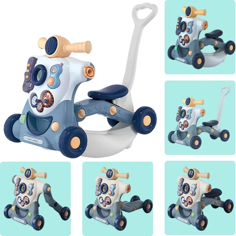 6 in 1 Blue Smile Baby Walker【Upgrade】