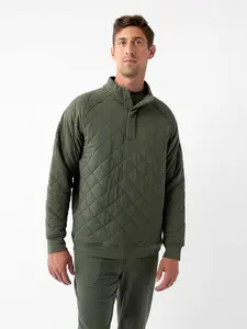 Men's Brushed Bamboo Quilted Snap Pullover - Last Chance
