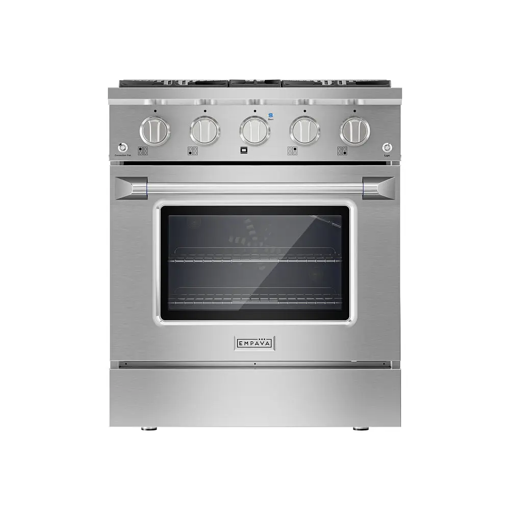 Empava 30 in. Pro-Style Slide-In Single Oven Gas Range - Gas Range Burner Stove Cooker with LED Light Knobs, Convection Oven