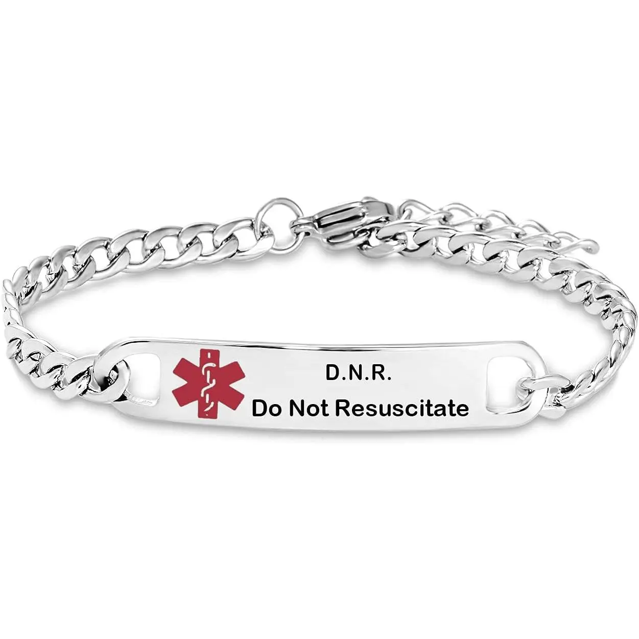 Medical Alert Seizure Addison Diabete Bracelets for Women Mens Emergency Health First Aid Bracelets for Family Adjustable Stainless Steel Jewelry