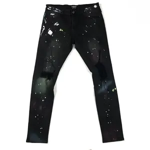 Galaxy Graffiti Ripped Skinny Jeans