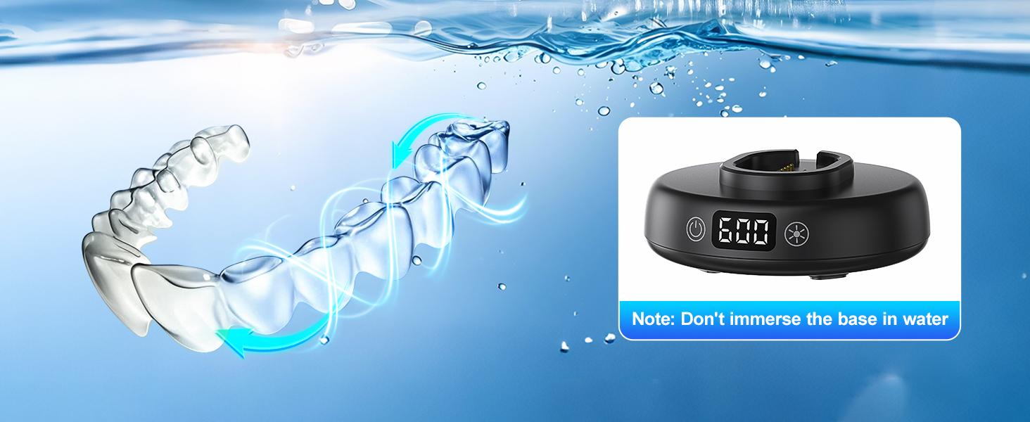 Ultrasonic UV Dentures Cleaner , 42 kHz Ultrasonic Retainers Cleaner Cleaning with 3 Time Modes & UV-C Light, Portable Dental Cleaner for Oral Care Appliances