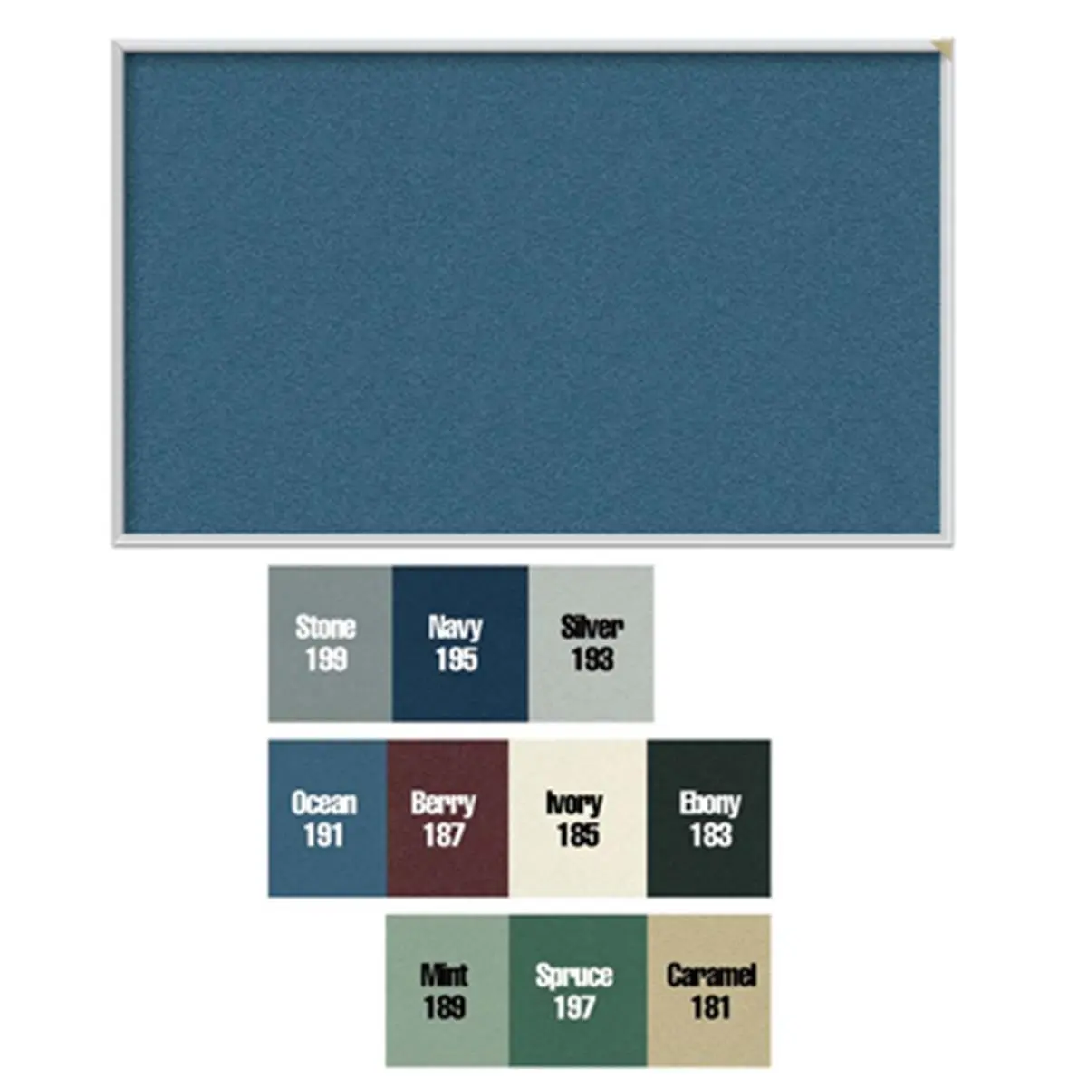Ghent 18 in. x 24 in. Aluminum Frame Vinyl Tackboard - Navy, Prematak Surface, Textured, Washable, Fabric Backing for Durability Classroom Supply