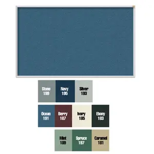 Ghent  18 in. x 24 in. Aluminum Frame Vinyl Tackboard - Navy