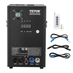 VEVOR Cold Spark Machine, 700W Output Fireworks Controller, 6.6-16.4ft Adjustable Height, with Advanced DMX System, LED Screen, Portable Handle, HeavyDuty Aluminum Alloy for Stage DJ Wedding Event, Party