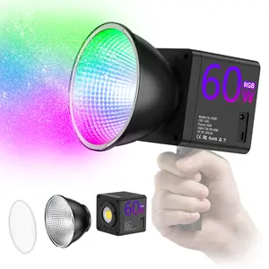 Handheld RGB-COB Video Light - Can be used with a stand - Portable - Ring Photography Light - Professional Studio Lighting and Digital Camera Accessories - Suitable for Vlog cameras, live streaming and photography.