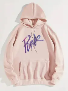 Women's Galaxy & Letter Print Drop Shoulder Hoodie, Fashion Casual Drawstring Pocket Hooded Sweatshirt for Daily Holiday Outdoor Wear, Women Clothing for Fall & Winter