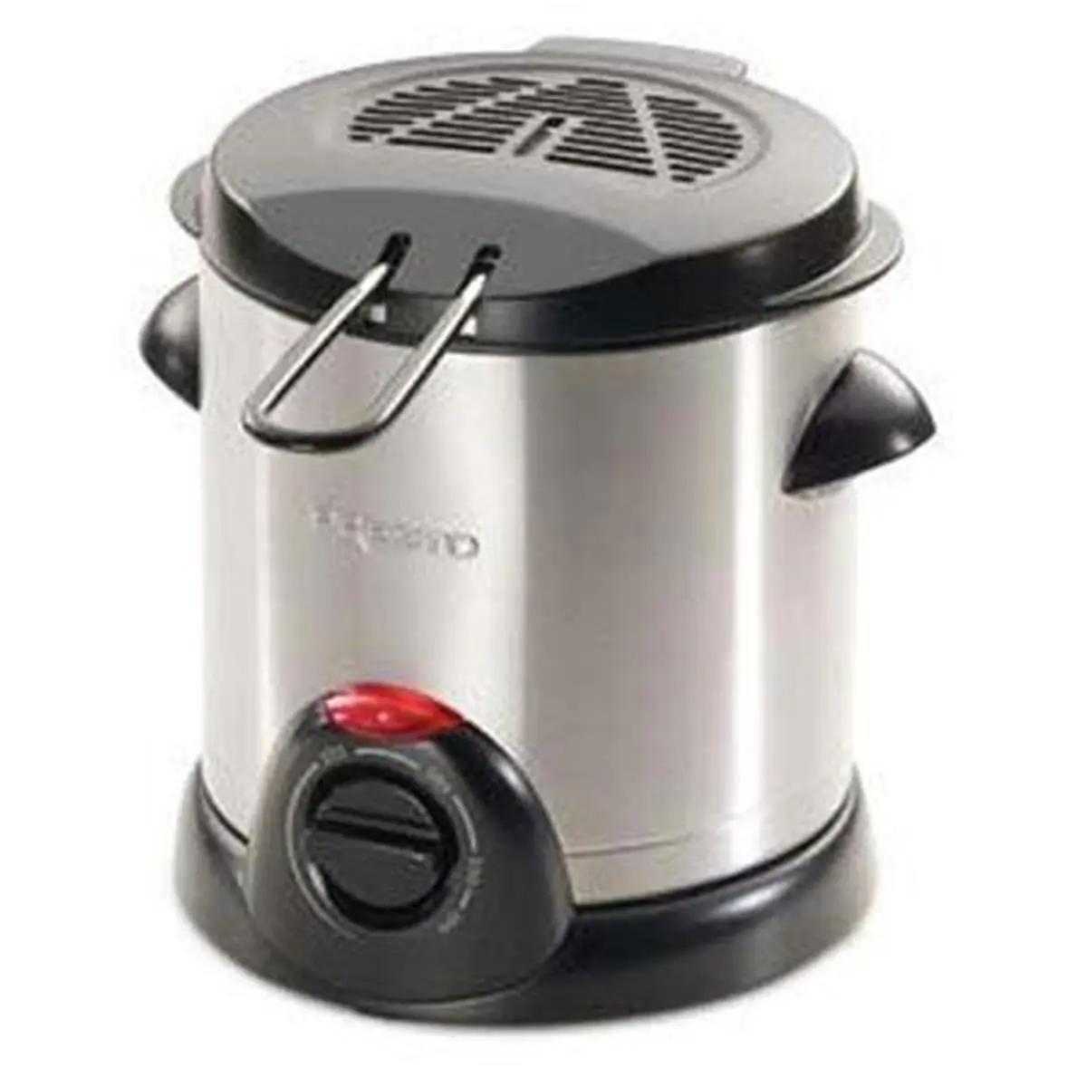 212 MAIN Portable Outdoor Deep Fryer - Compact Space-Saver Electric Model, 1L Brushed Stainless Steel, Adjustable Temp for Camp Kitchen, Camping