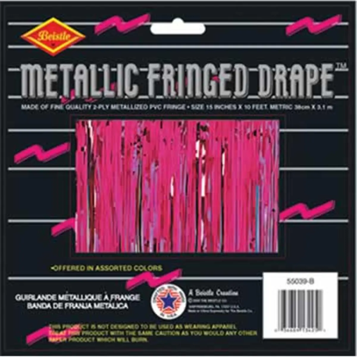 212 MAIN 2-Ply FR Metallic Fabric Drape - Cerise, Hang Drapes & Curtains for Decorations, Case of 6