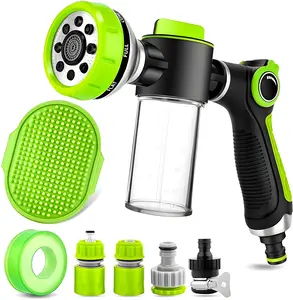 8-in-1 Pup Jet Dog Wash Hose Attachment Sprayer Mode Garden Hose Nozzle with Dog Bathing Brush and 100cc Soap Dispenser Bottle Watering Car Wash grom 8-in-1 sprayer Garden hose nozzle Soap dispenser hose nozzle Dog bathing 11
