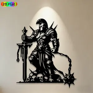 1pc Spartan Warrior Metal Wall Art, Artistic, Statue Mural, Ideal Gift for Halloween, New Year, Medieval Decor Enthusiasts, Rust-Resistant Metal Wall Decor Wall Sculptures, Perfect for Living Room Wall & Garden Fence