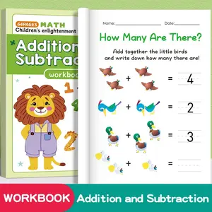 64 Pages Addition & Subtraction Math Workbook for Kids Ages 3-8 Colorful Number Tracing & Decomposition Practice Book