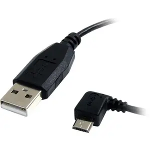StarTech 1 FT USB to Left-Angle Micro Cable, Compatible with Computers, Cellphones, and Electronic Devices with Ports