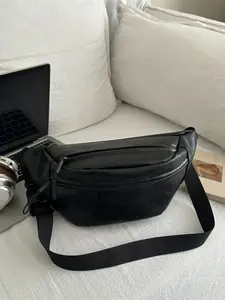 Elegant Plain Color Waist Bag Chest Pack, Stylish Versatile High-End Simple Design, Large Capacity Fashion Accessory for All Occasions, Casual Bum Bag, Zipper Belt Bag