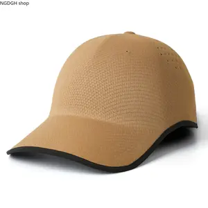 Vintage Herringbone Newsboy Baseball Hat for Men - Breathable Perforated Mesh Ventilation, Khaki Lightweight Quick Dry Performance, Adjustable Sport Cap for Running, Hiking & Outdoor Activities