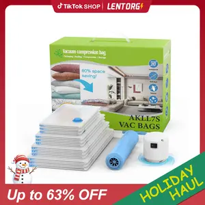 Lentorgi AKLL7S, Vacuum Storage Bags with Electric Air Pump and Manual Air Pump, Vacuum Sealed Bags for Clothes, Blankets, Bedding, Travel, Wardrobe